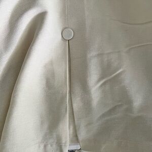 Pottery Barn Cream linen queen bed skirt